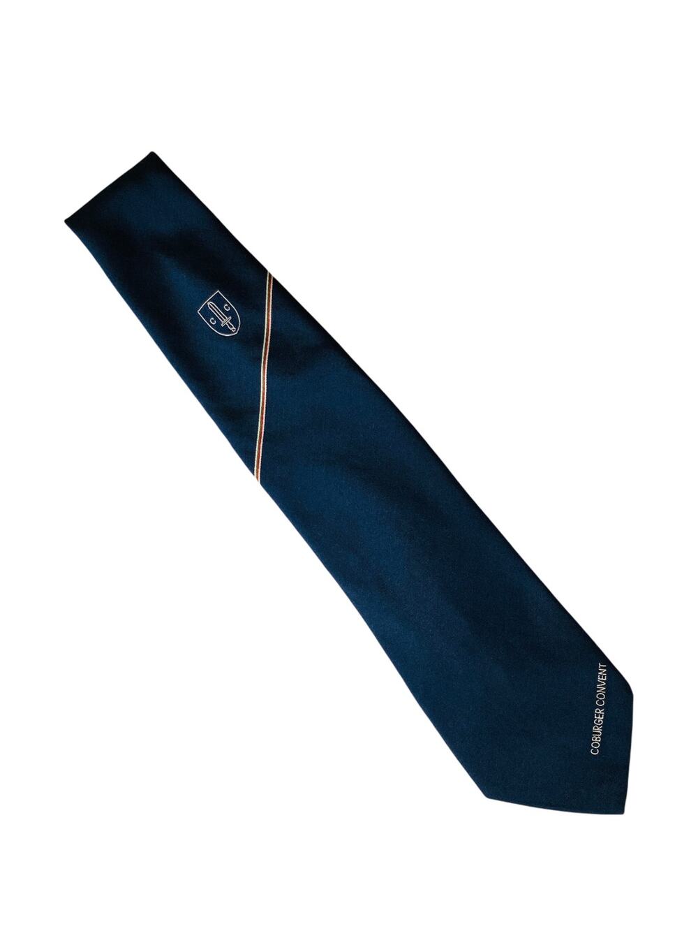 COBURGER CONVENT Rosemarie Feld Kraeatten-Krefeld Navy Blue 100% Silk Tie 59"